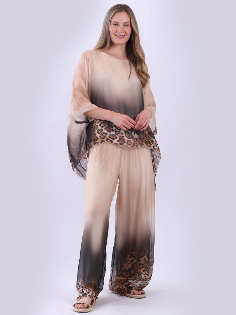 Silk Tunic Top Beige