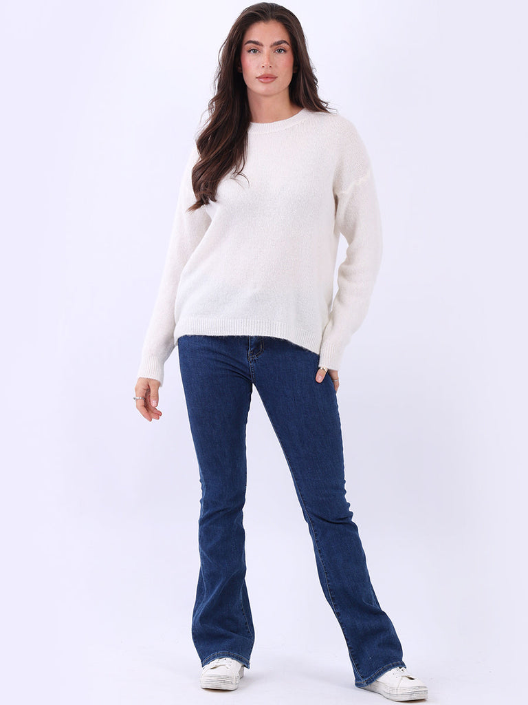 Plain Knitted Jumper Beige