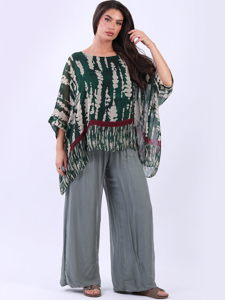 Leopard Print Silk Tunic Teal