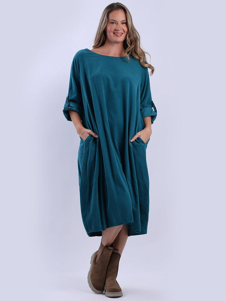 Oversized Corduroy Dress Teal