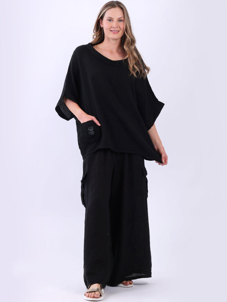 Vintage Linen Top Black