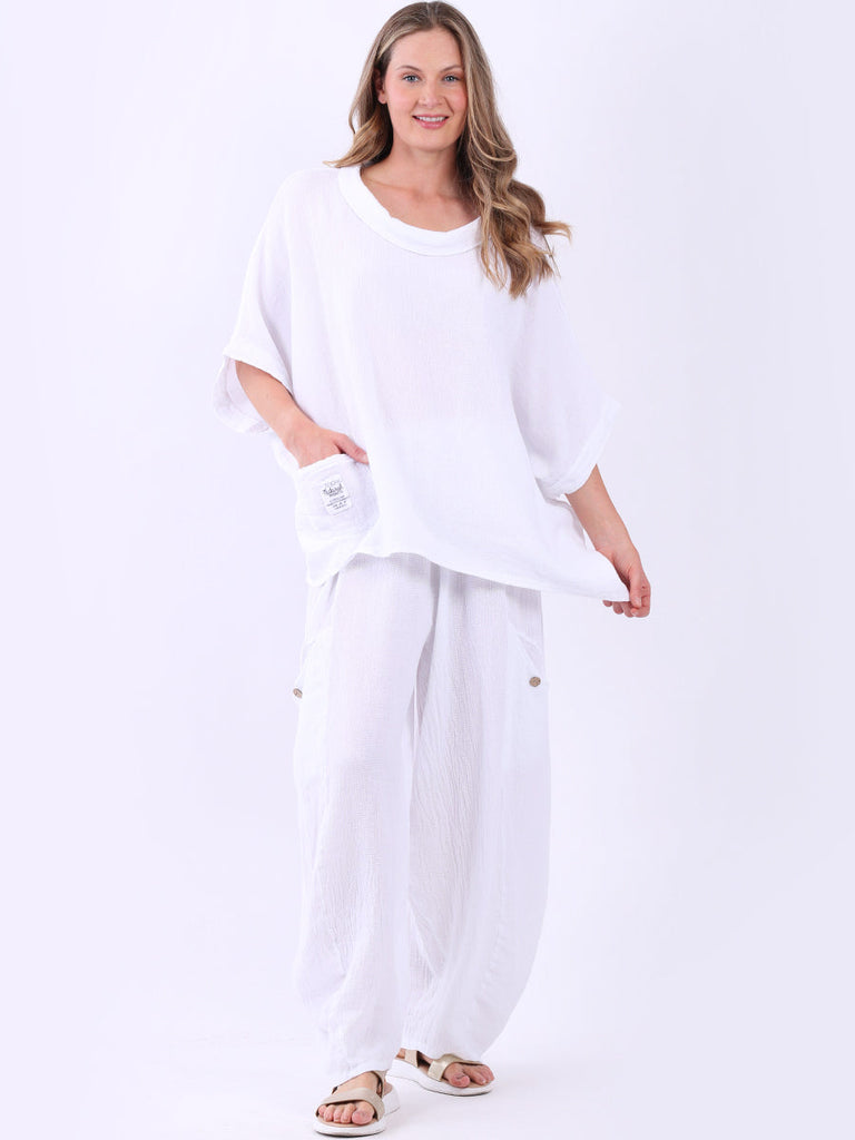 Vintage Linen Top WHite