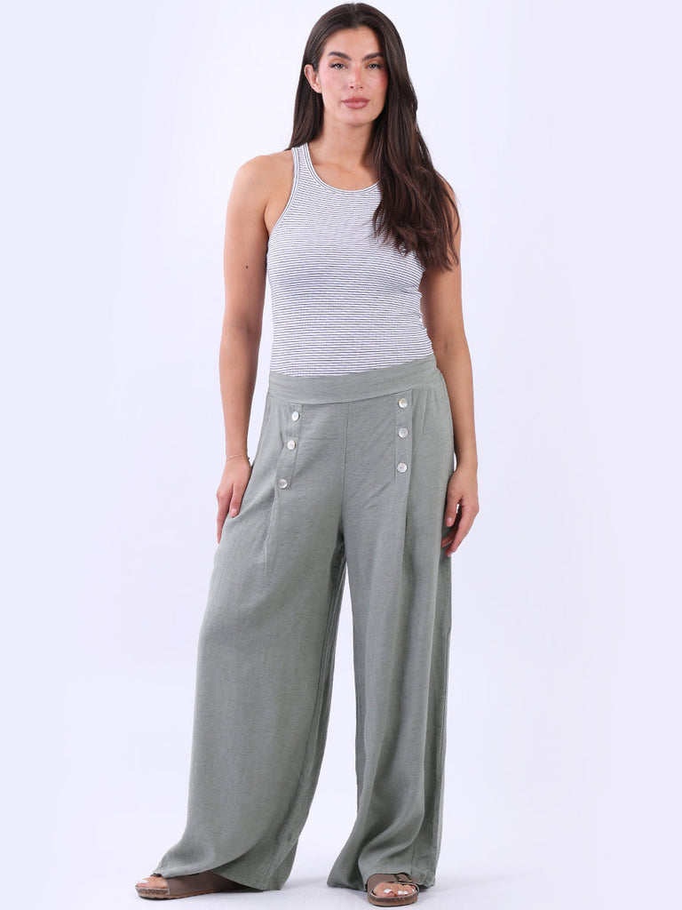 Plain Wide Leg Pant Khaki