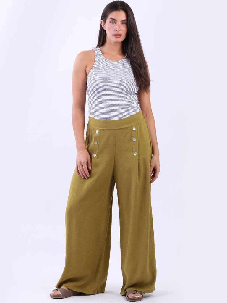 Plain Wide Leg Pant Olive