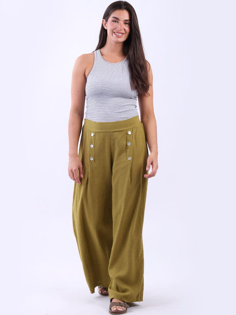 Plain Wide Leg Pant Olive