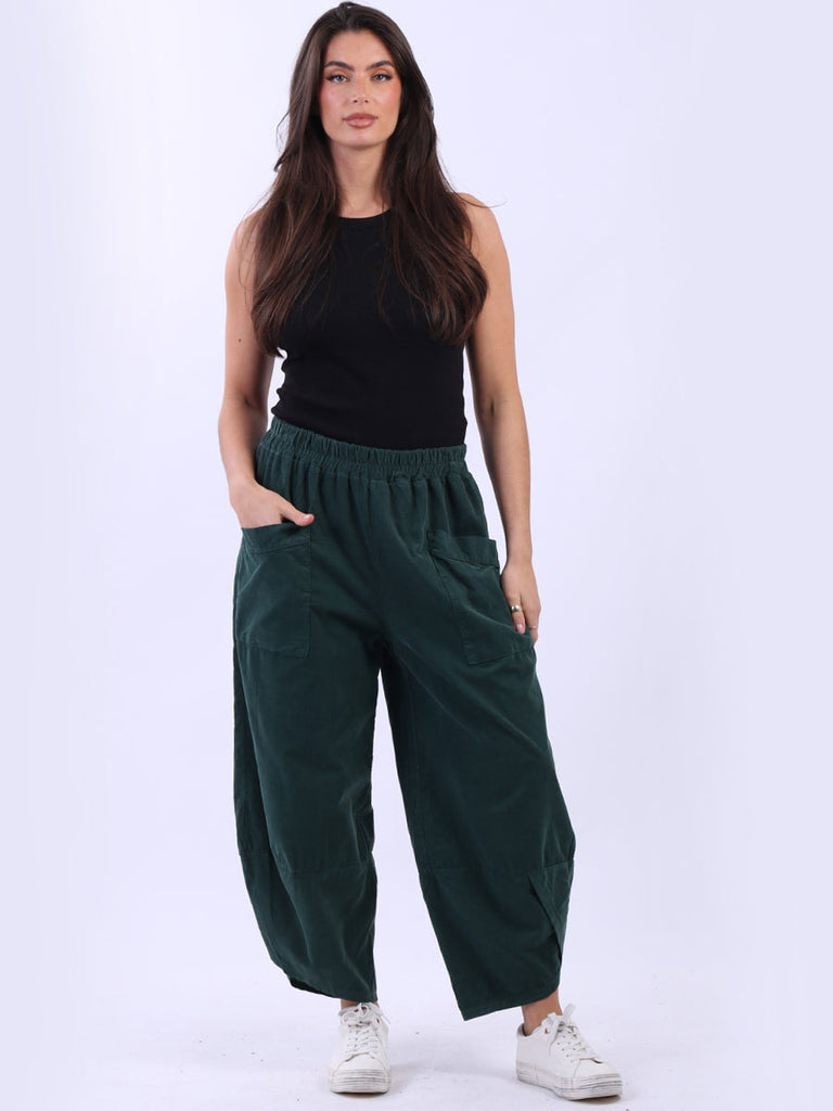 Cotton Corduroy Trouser Bottle Green