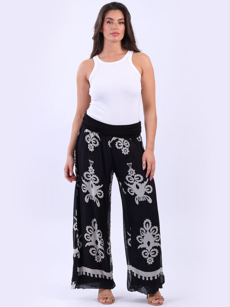 Women Silk Trouser Black