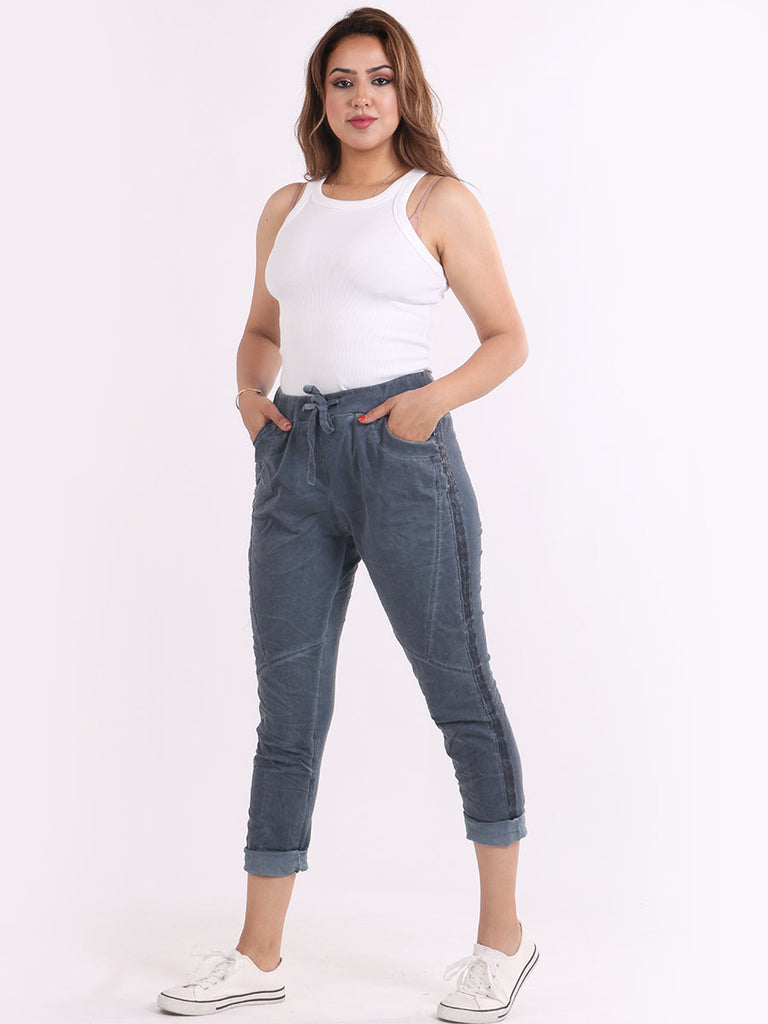  Denim Cotton Joggers Charcoal