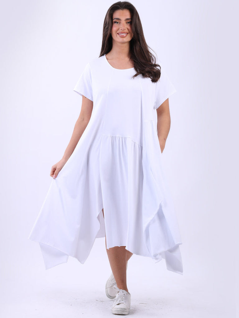 Plain Cotton Swing Dress white 