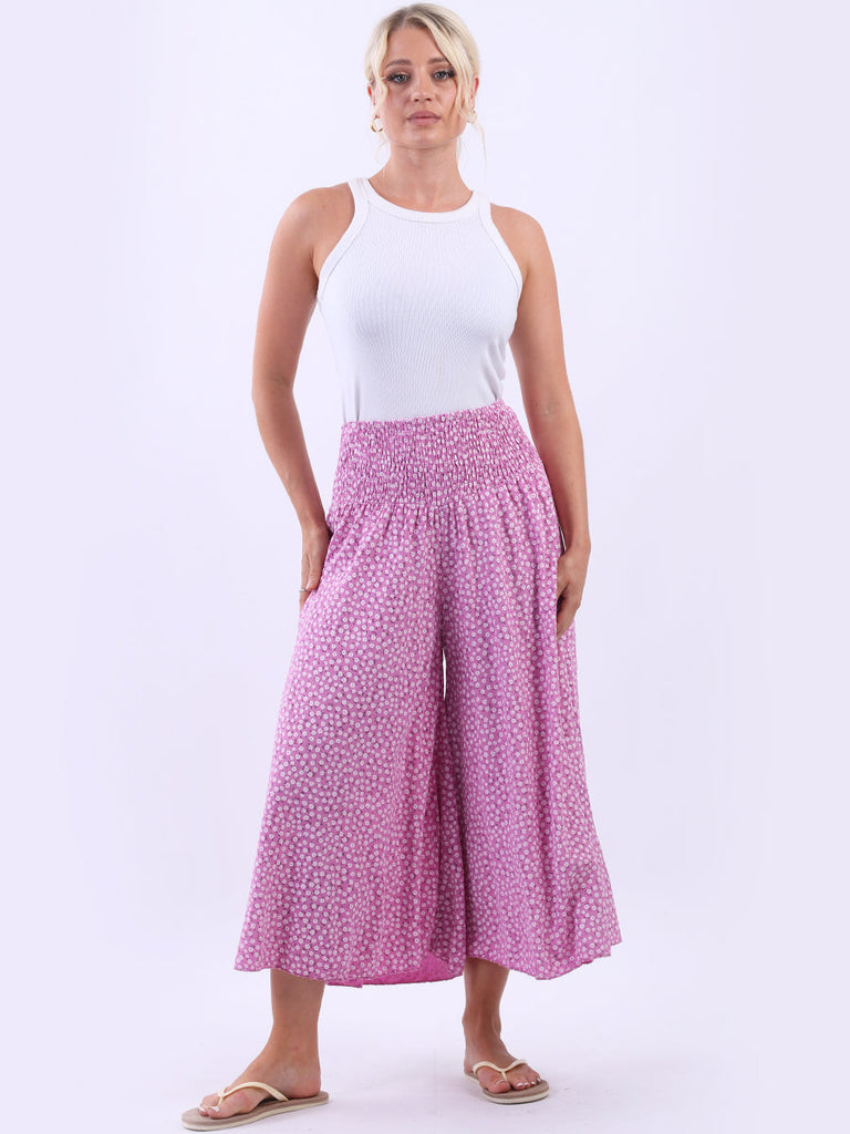 Floral High Waist Trouser Fuchsia