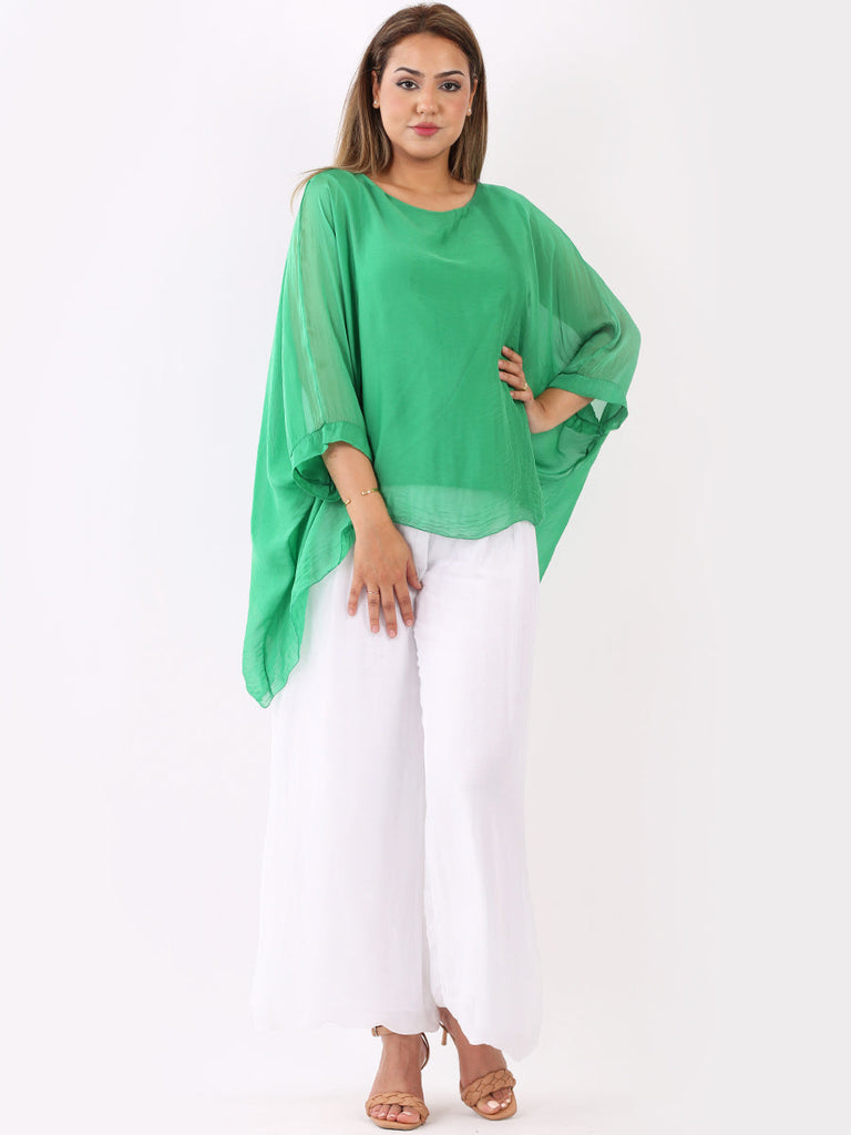 Silk Tunic Top Green
