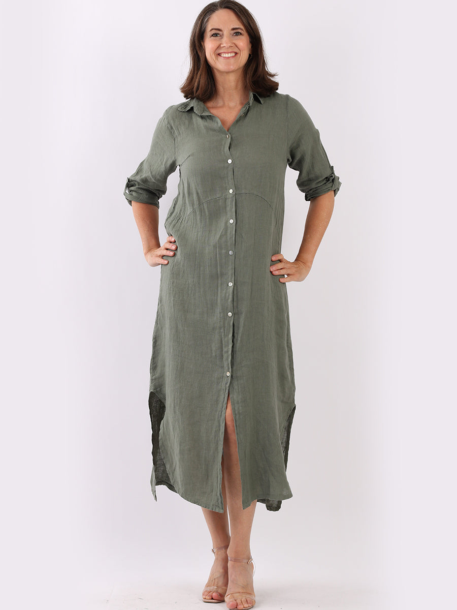 Long button shirt dress outlet