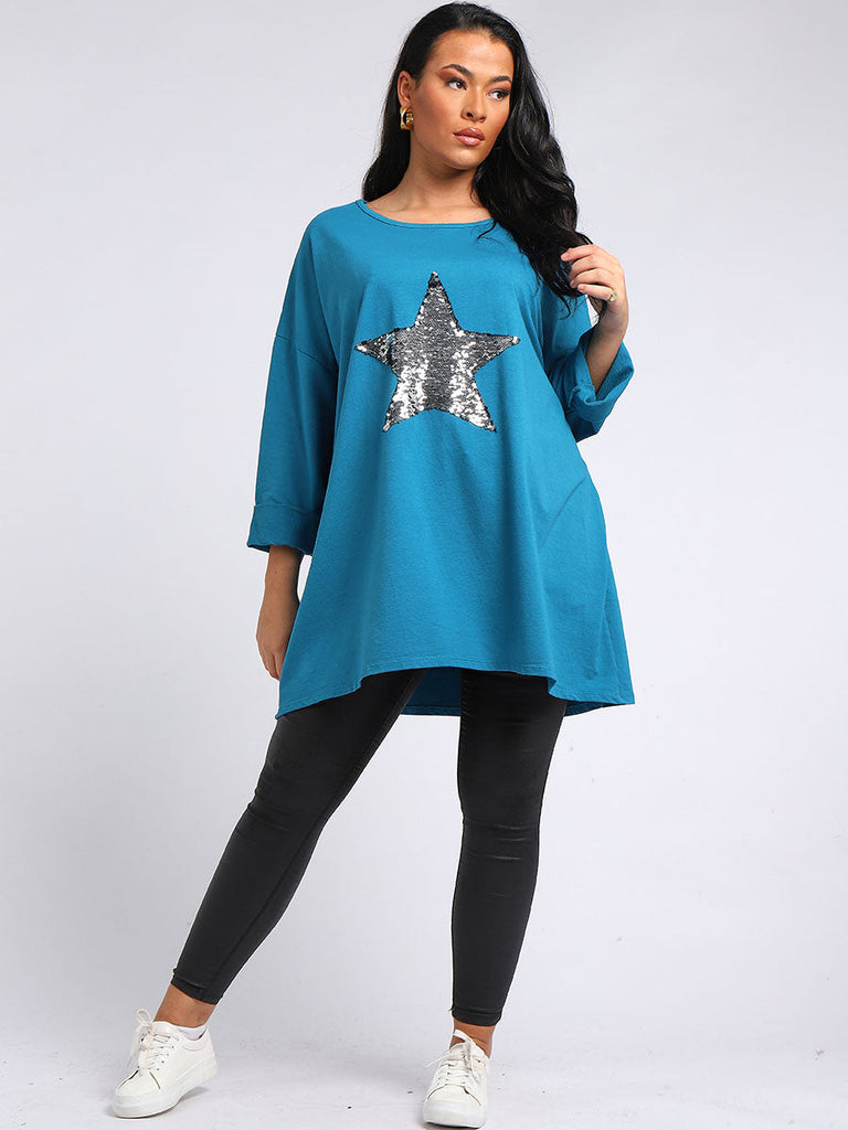 Oversized Cotton Top Teal