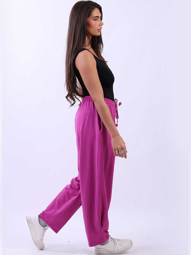 Plain Cotton Trouser Fuchsia