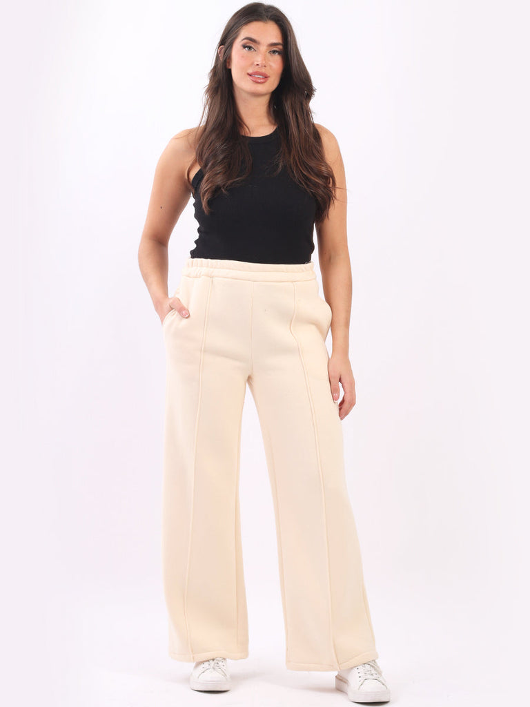 Solid Fleece Trouser Beige
