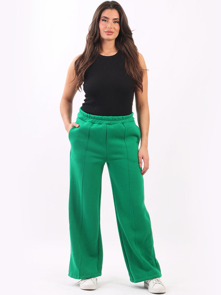 Solid Fleece Trouser Green