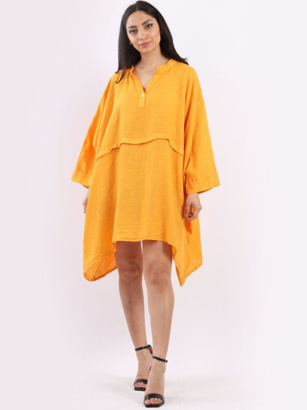 Linen Batwing Top Mustard 
