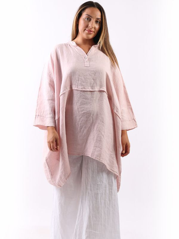 Linen Batwing Top Pink