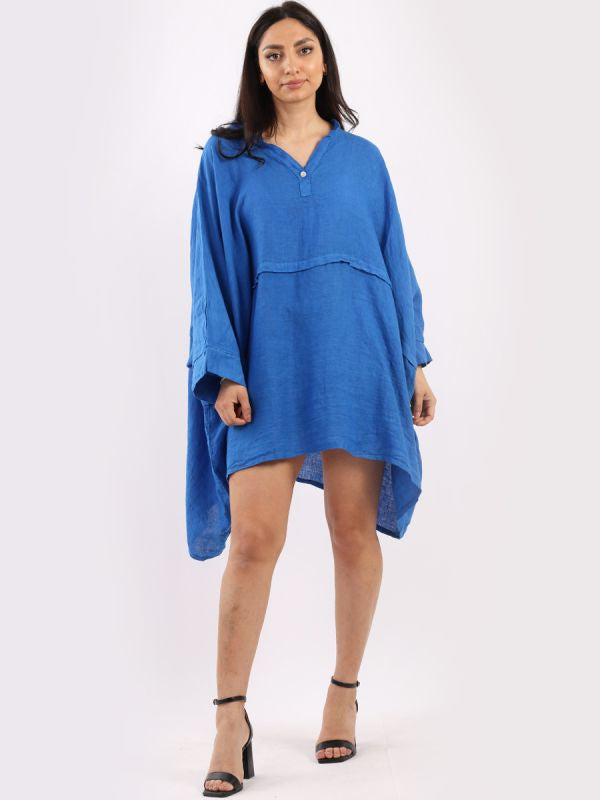 Linen Batwing Top Royal Blue 