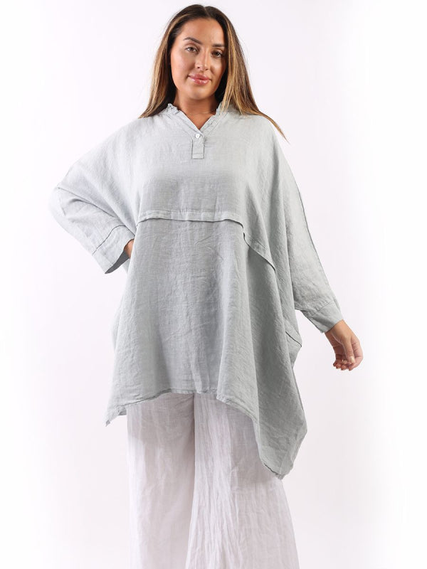 Linen Batwing Top Silver 