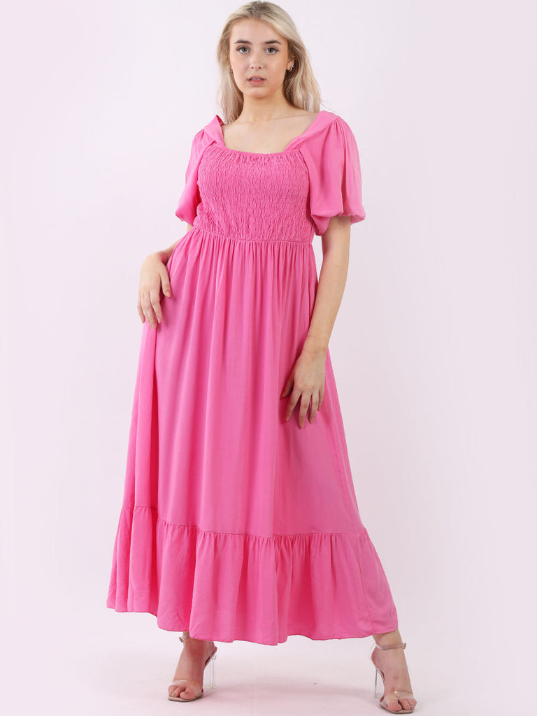 Plain Maxi Dress Fuchsia