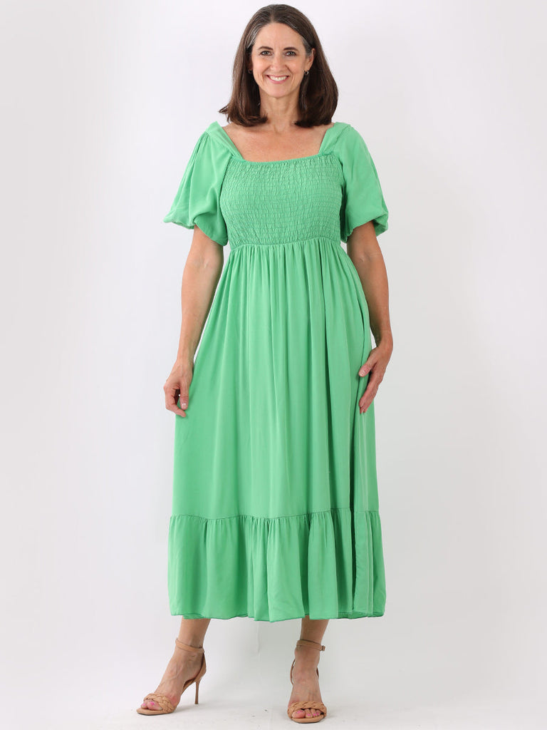 Plain Maxi Dress Green