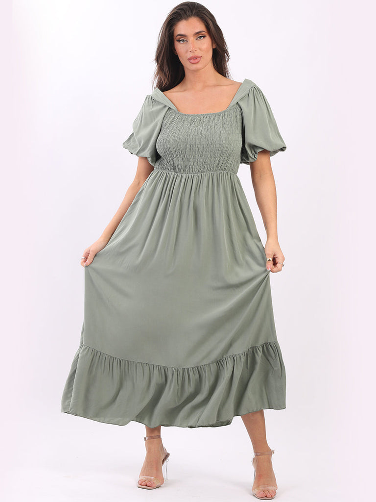Plain Maxi Dress Khaki
