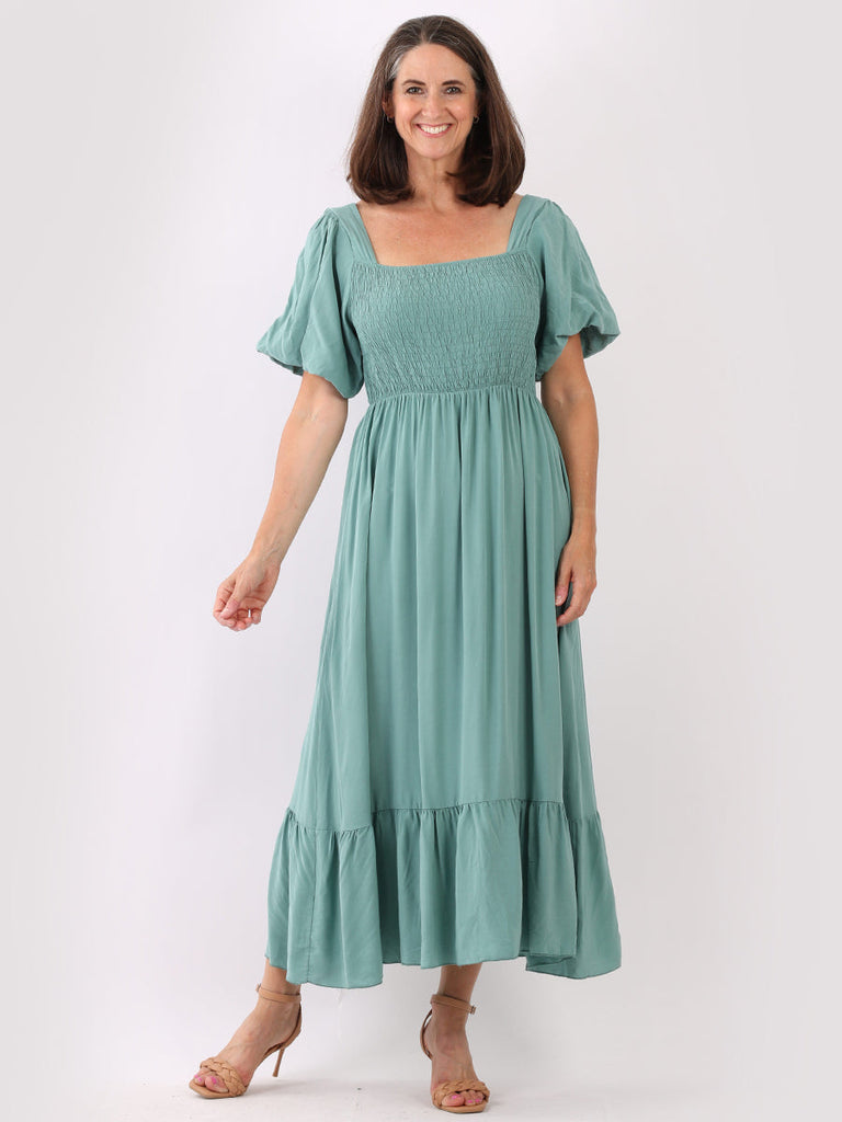Plain Maxi Dress Ocean Blue