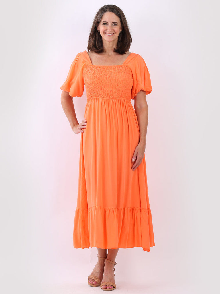Plain Maxi Dress Orange