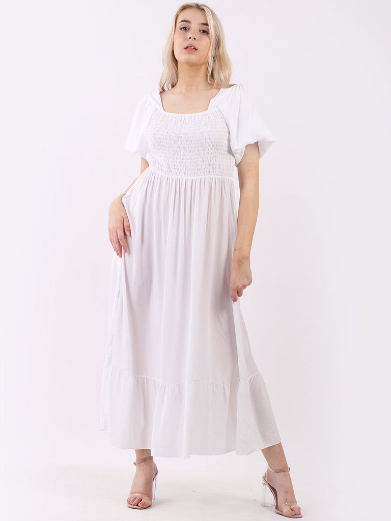 Plain Maxi Dress White
