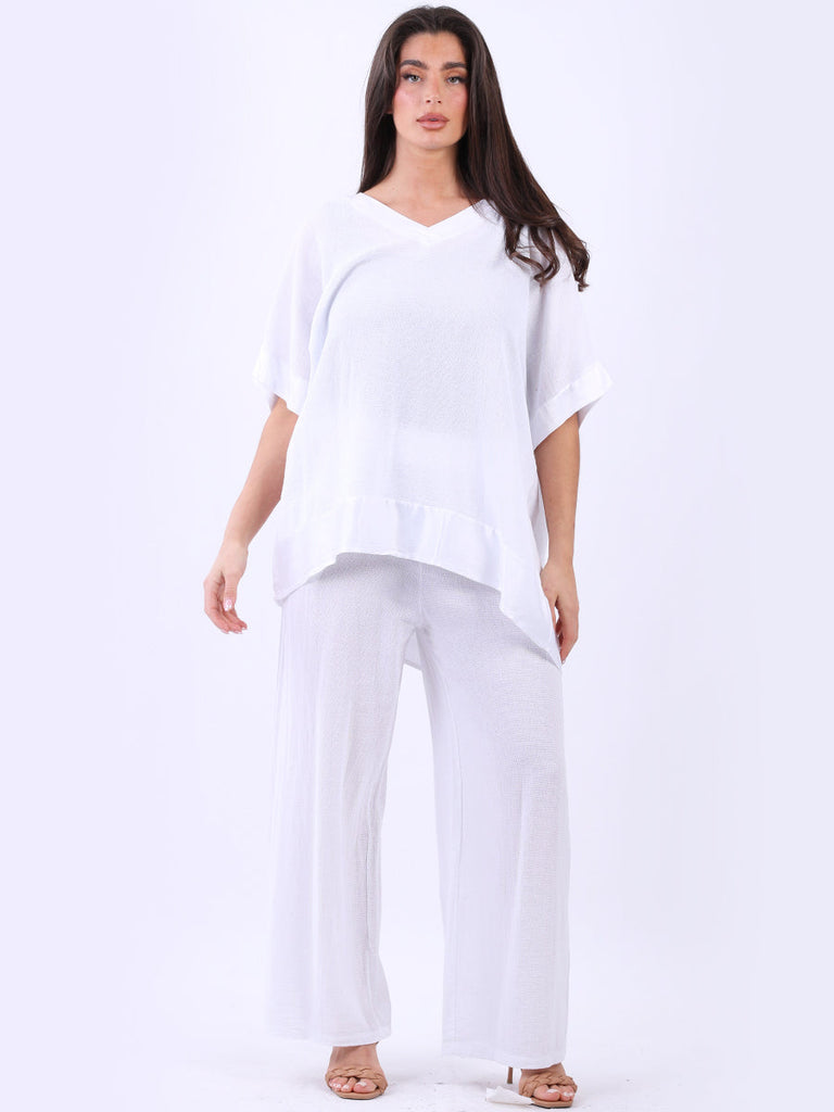 Plain Cotton Baggy Top White