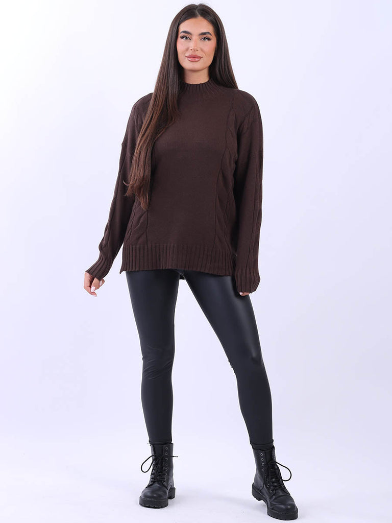 Women Knitted Jumper Chocolate