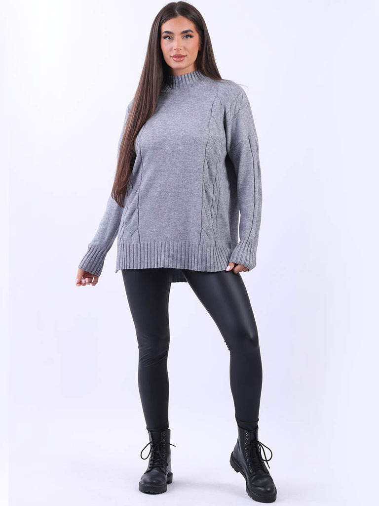 Women Knitted Jumper Dark Grey