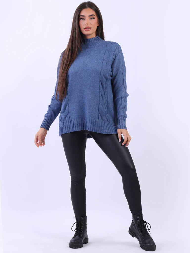 Women Knitted Jumper Denim