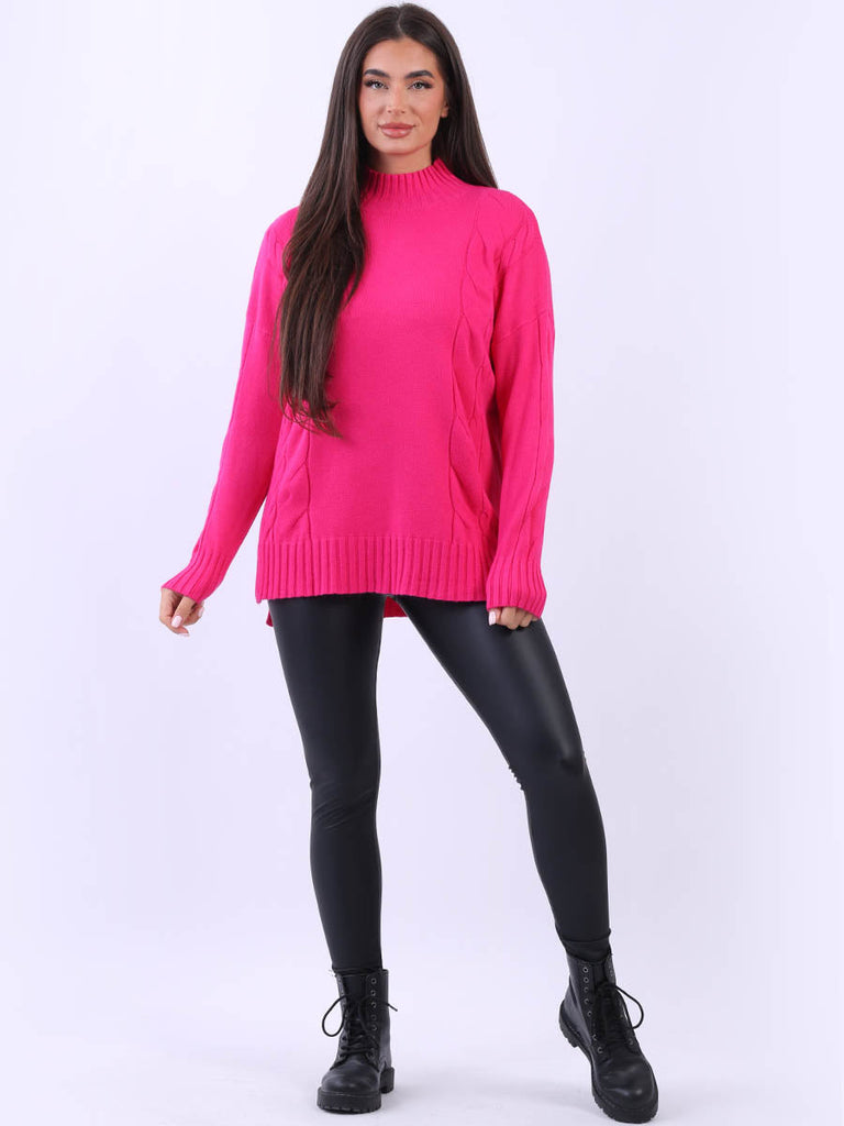 Women Knitted Jumper Fuchsia