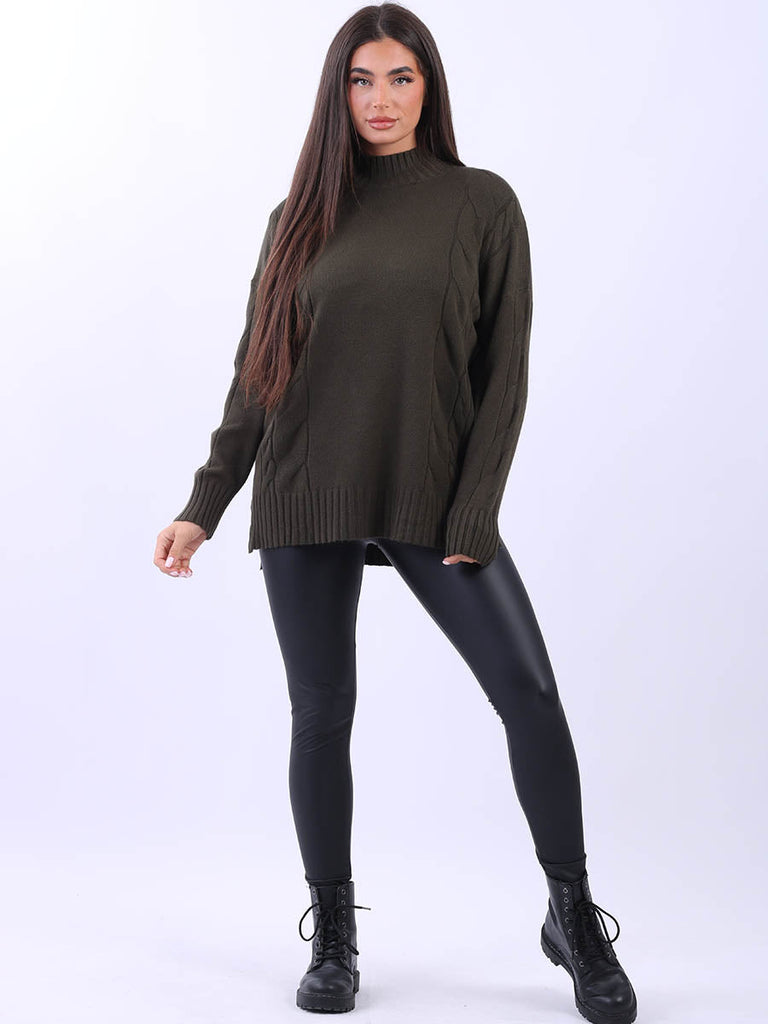 Women Knitted Jumper Khaki