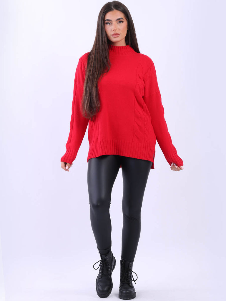 Women Knitted Jumper Red