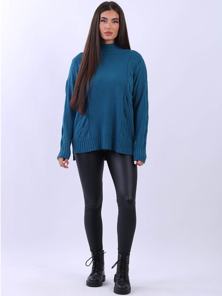Women Knitted Jumper Teal
